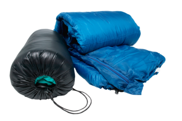 Camping bag Sleeping Hiking Backpack with Rolled Sleeping Bag, Side PNG Travel bag with attached neck pillow Transparent background, PNG file Vintage Backpack In Halftone