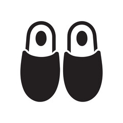 Two beach flip flops icon black silhouette vector on white background