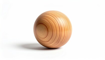 A CloseUp Image Of A Wooden Ball With Visible Grain And A Lightly Textured Surface On A White Background