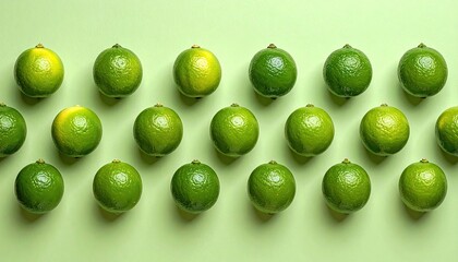 A Close Up Studio Shot Of Ripe Green Cucumbers Lined Up In A Grid Pattern On A Textured Light Green Background With Subtle Water Droplets Visible Under Bright Lighting
