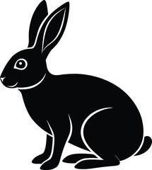 black rabbit vector illustration