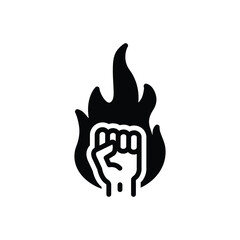 Black solid icon for fire spirit
