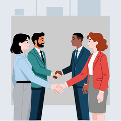 Obraz premium business people shaking hands