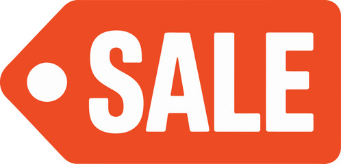 Bright Orange Sale Tag Icon: Discount & Promotion Event Design