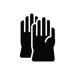Obraz premium Black solid icon for safety gloves