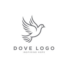 Obraz premium Dove Bird Logo Design – Peace, Freedom, Nature, and Spiritual Symbol Vector Icon