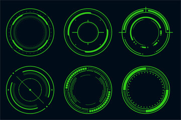 Technology futuristic circle element. HUD focus sci-fi circular design.