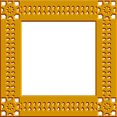 3D Elegant Ornamental Golden Frame and Decorative Border