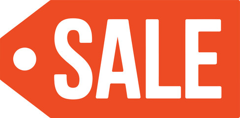 Bright Orange Sale Tag Icon: Discount & Promotion Event Design