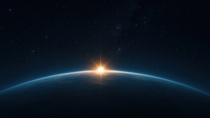 Obraz premium Stunning cosmic sunrise over Earth desktop wallpaper