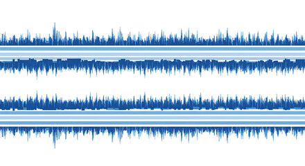 Abstract vector illustration of blue sound waves or city skyline graphics