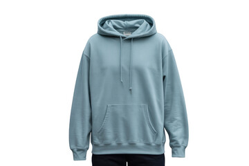 Light blue hoodie isolated on transparent background