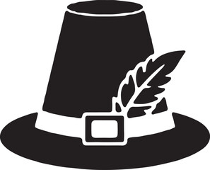Elegant feather hat icon vector on a transparent background