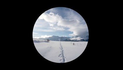 Old white round paper sticker with scratches isolated on black background.