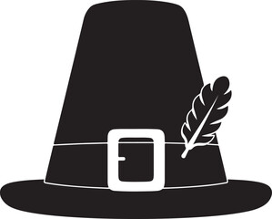 Elegant feather hat icon vector on a transparent background