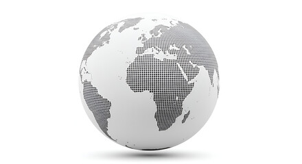 Naklejka premium Stylized Earth Globe with Dotted Pattern on a White Background for Global Concepts