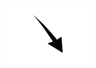 Diagonal Downward Arrow Icon for Indicating Direction and Navigation in Design Projects