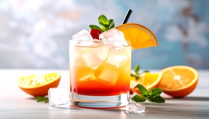 Fototapeta premium Refreshing orange cocktail