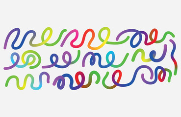 Fototapeta premium Vibrant rainbow colored neon glow sticks twisted together in a playful abstract pattern