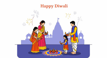 Hindu diwali day, happy diwali illustration #5