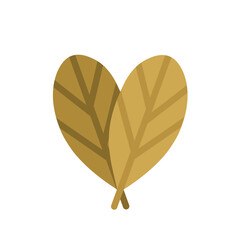 Heart-Shaped Leaves in Cozy Flat Style for Autumn and Nature Design