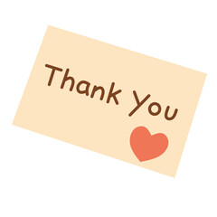 Thank-You Note in Cozy Flat Style for Greeting Card Design
