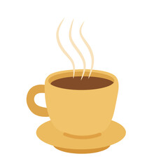 Tea Cup in Cute Flat Style for Cozy Café and Home Themes
