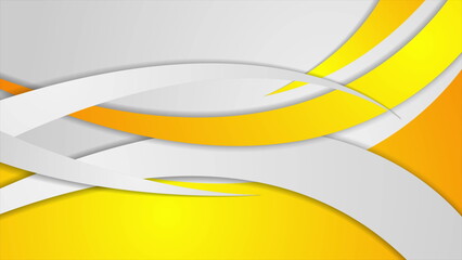 Yellow and grey waves minimal abstract elegant background