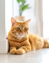 Orange cat resting