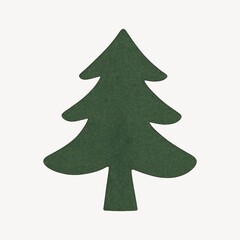 Fototapeta premium Simple green Christmas tree silhouette.