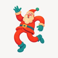 Fototapeta premium Cheerful Santa Claus jumping joyfully.