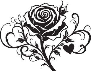 Elegant rose flower vector design showcasing detailed petals and graceful shapes
