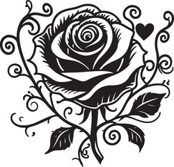 Elegant rose flower vector design showcasing detailed petals and graceful shapes