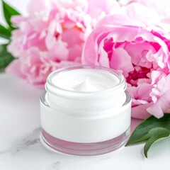 Pink Peonies and Cream Jar