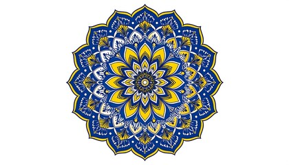 Ornate blue and yellow mandala