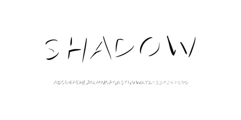 Font shadow vector sillhoute style modern typography