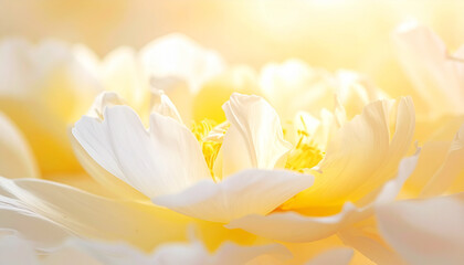 黄色のやさしい雰囲気の花の背景01, A gentle yellow floral background, generated by AI