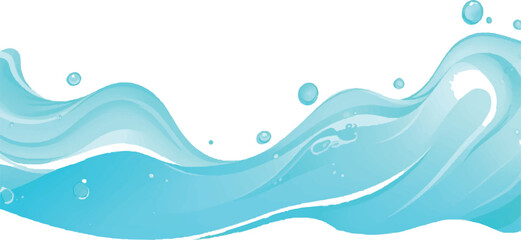 Blue ocean wave vector illustration for a flowing water background design