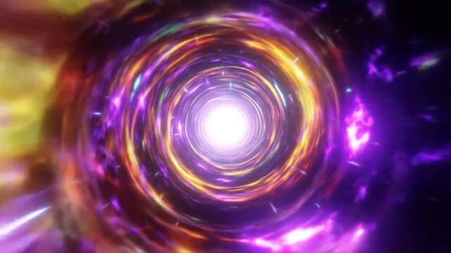 Colorful Abstract Wormhole Tunnel Visual Effect