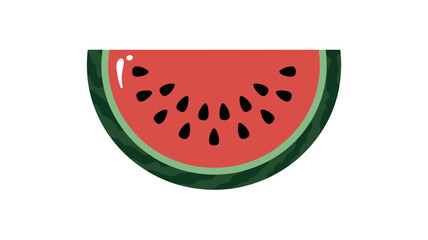 Refreshing slice of juicy watermelon with black seeds on a white background