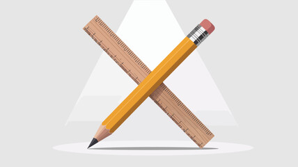 Pencil and ruler crossed, symbolizing education, creativity, and measurement