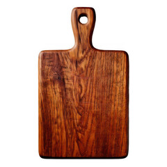 Old wooden cutting board isolated on transparent background