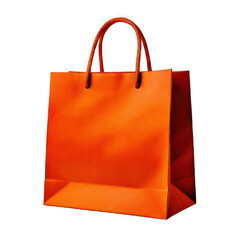 Orange Paper shopping Bag isolated on transparent background