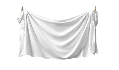 White sheet draped over clothesline