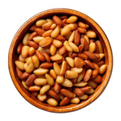 Pine nuts isolated on transparent background.