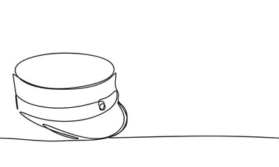 Minimalist One Line Drawing of a Uniform Cap