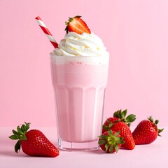 Pink strawberry milkshake (1)