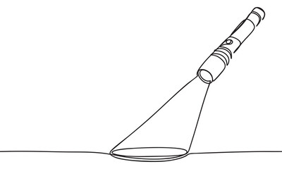 Continuous Line Drawing of a Flashlight Beam