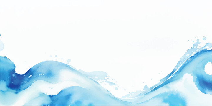 Watercolor wave illustration abstract blue water background perfect for summer designs and aquatic themes