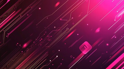Abstract pink and purple technology background with circuit board elements